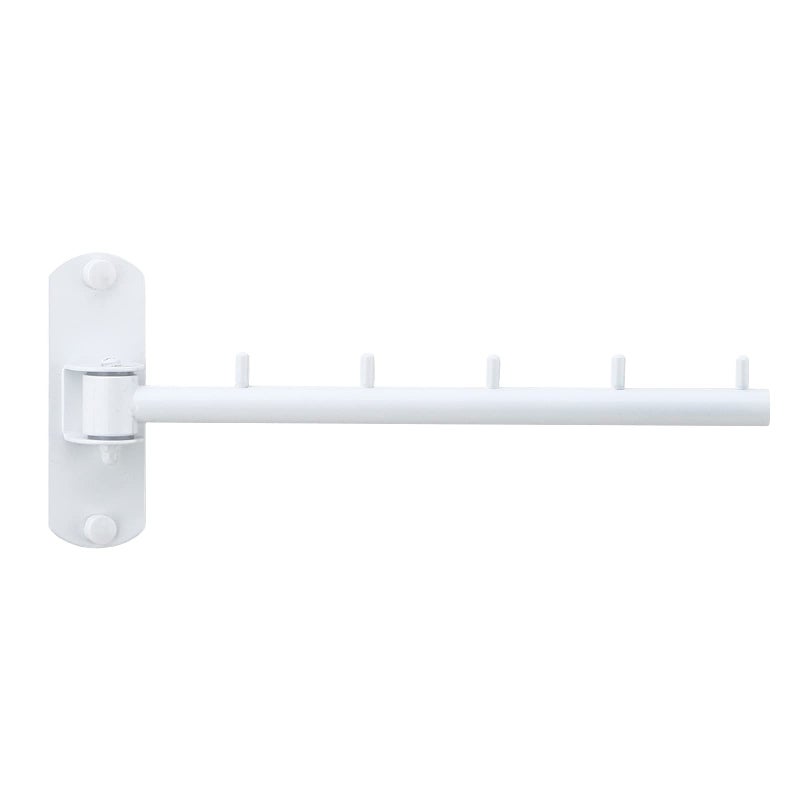 Zivisk Folding Wall Mounted Clothes Hanger Rack with Swing Arm Stainless Steel Heavy Duty Coat Hook for Bathroom Bedroom Laundry Room White