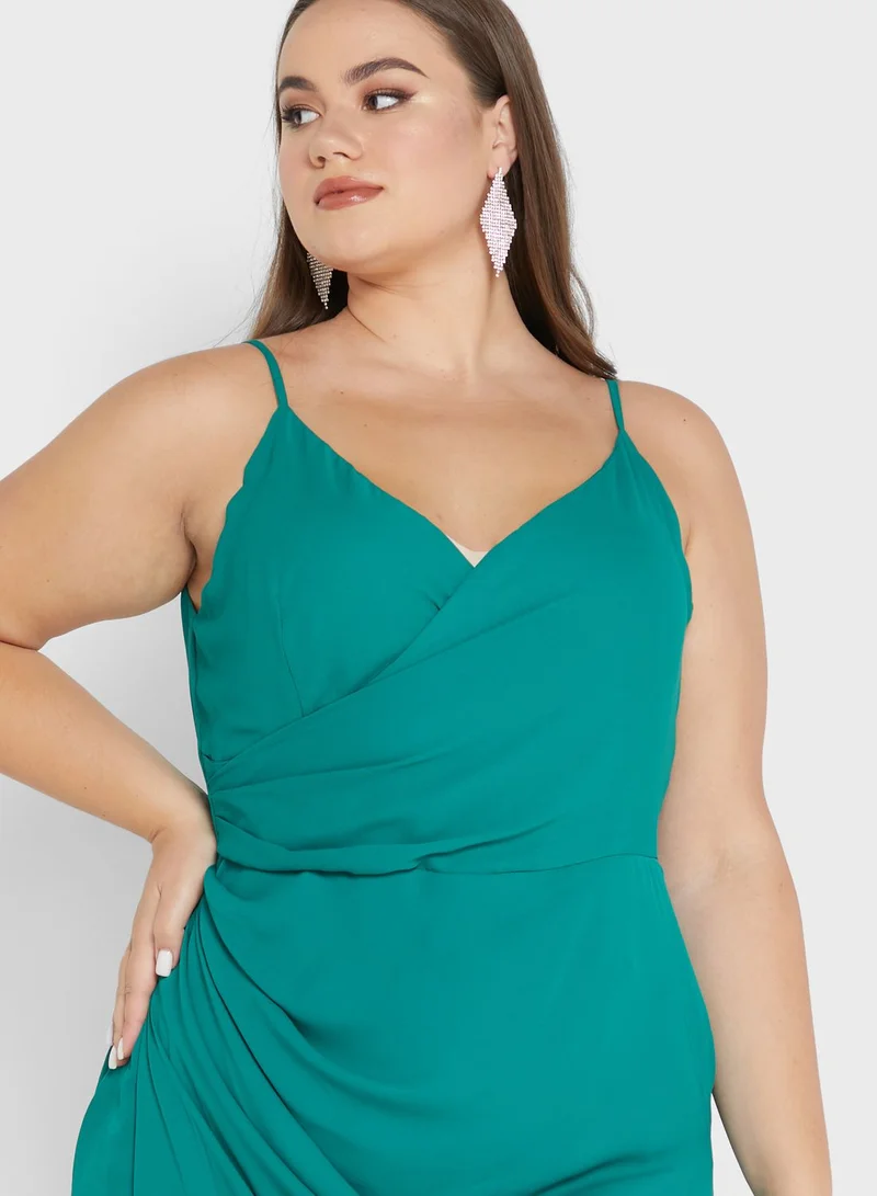 chi chi london curve Strappy Plunge Neck Dress