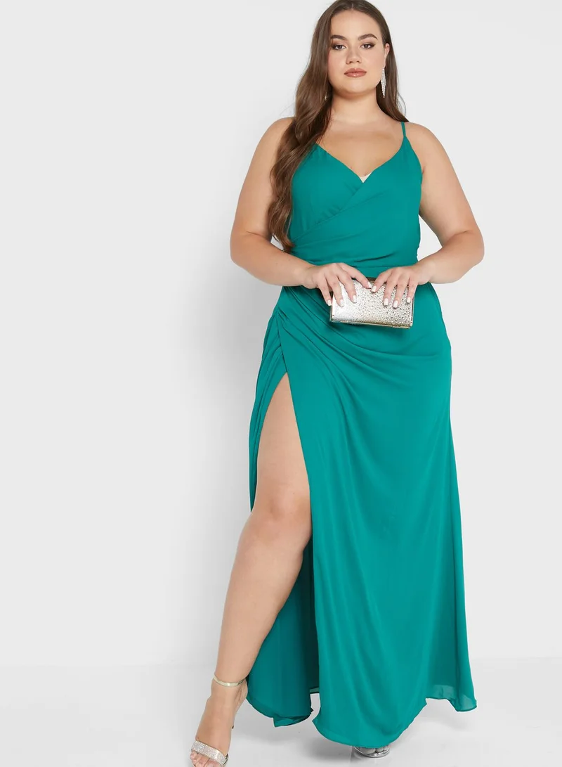 chi chi london curve Strappy Plunge Neck Dress