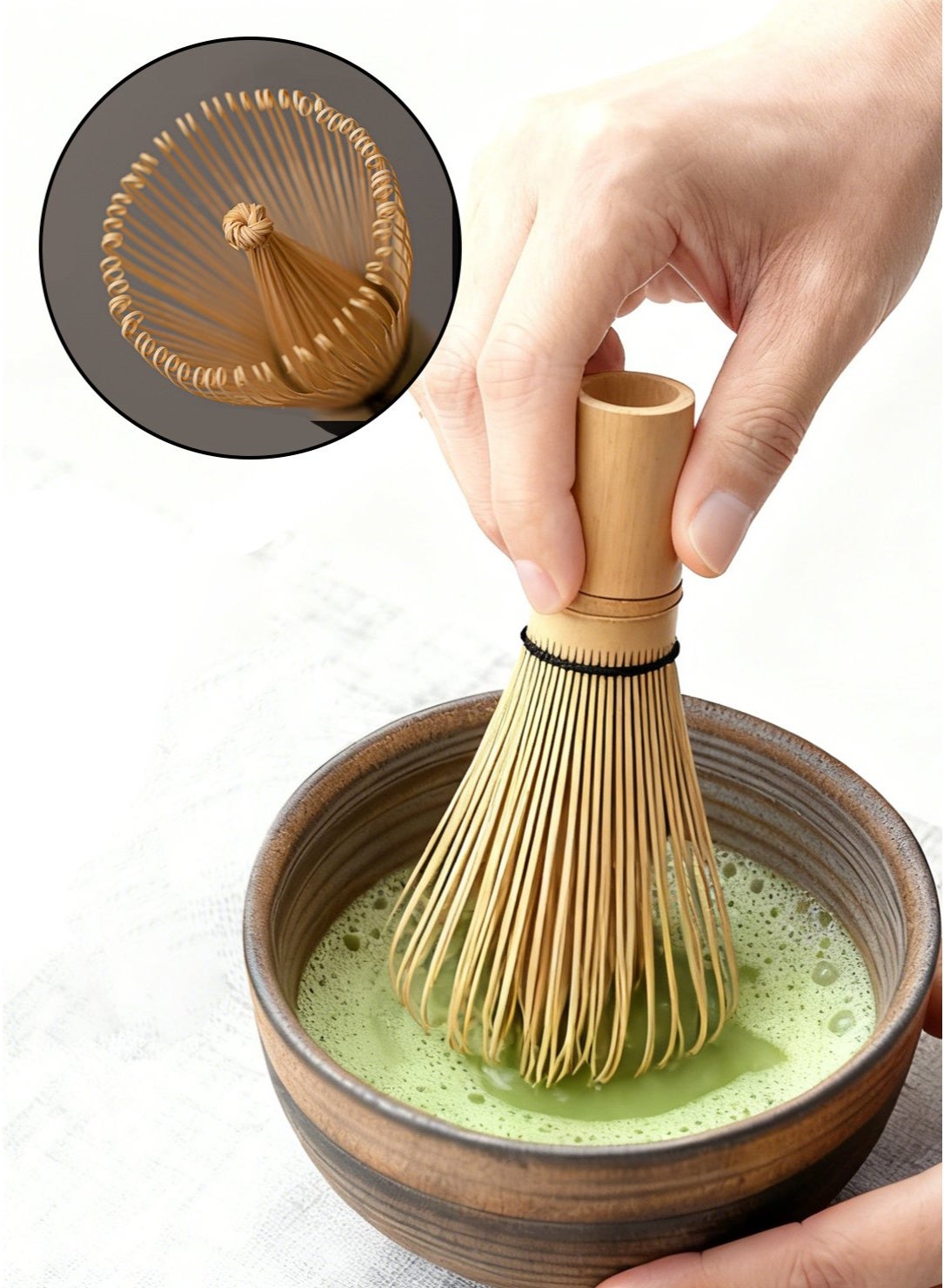 طقم شاي ماتشا، وعاء ماتشا خزفي مزجج مع خفاقة خيزرا...