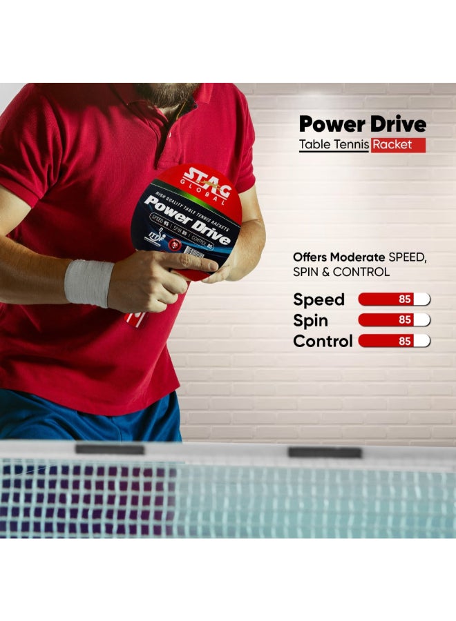 ستاج مضرب تنس طاولة بمقبض مستقيم بنظام باور درايف ومريح متعدد الألوان 4 × 18 × 29 سم TTRA-210 - Image 4