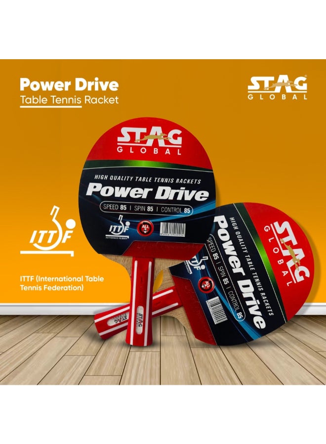 ستاج مضرب تنس طاولة بمقبض مستقيم بنظام باور درايف ومريح متعدد الألوان 4 × 18 × 29 سم TTRA-210 - Image 3