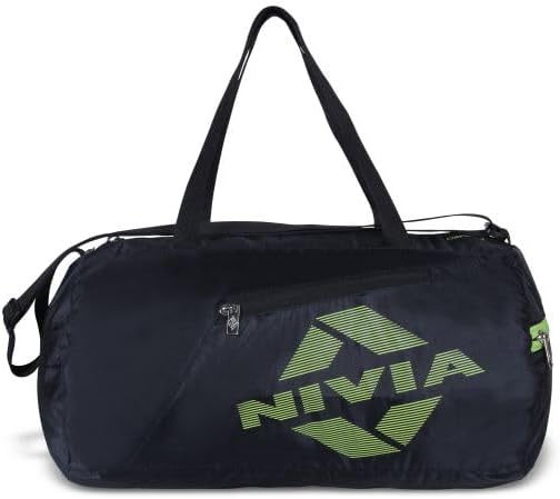 Nivia Deflate 2.0 Polyester Gym Bag - Unisex Adjustable Shoulder Duffle for Men, Carry Accessories, Fitness, Sports & Travel Kit (Black/Blue,Capacity - 19.5LTR) - Image 1