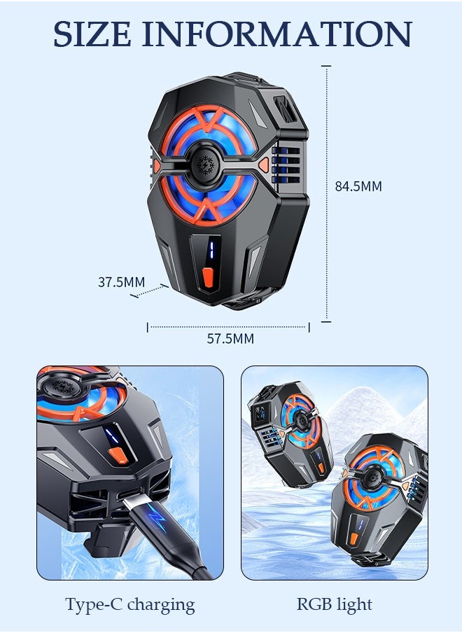 DUNISO Phone Cooler for Live Streaming and Gaming, Semi-Conductor Cooling Chip Mobile Phone Radiator with Adjustable 3 Gear Wind Speed and Adjustable Stand, Fit All Types of iPhone Android Smartphones  - Image 4