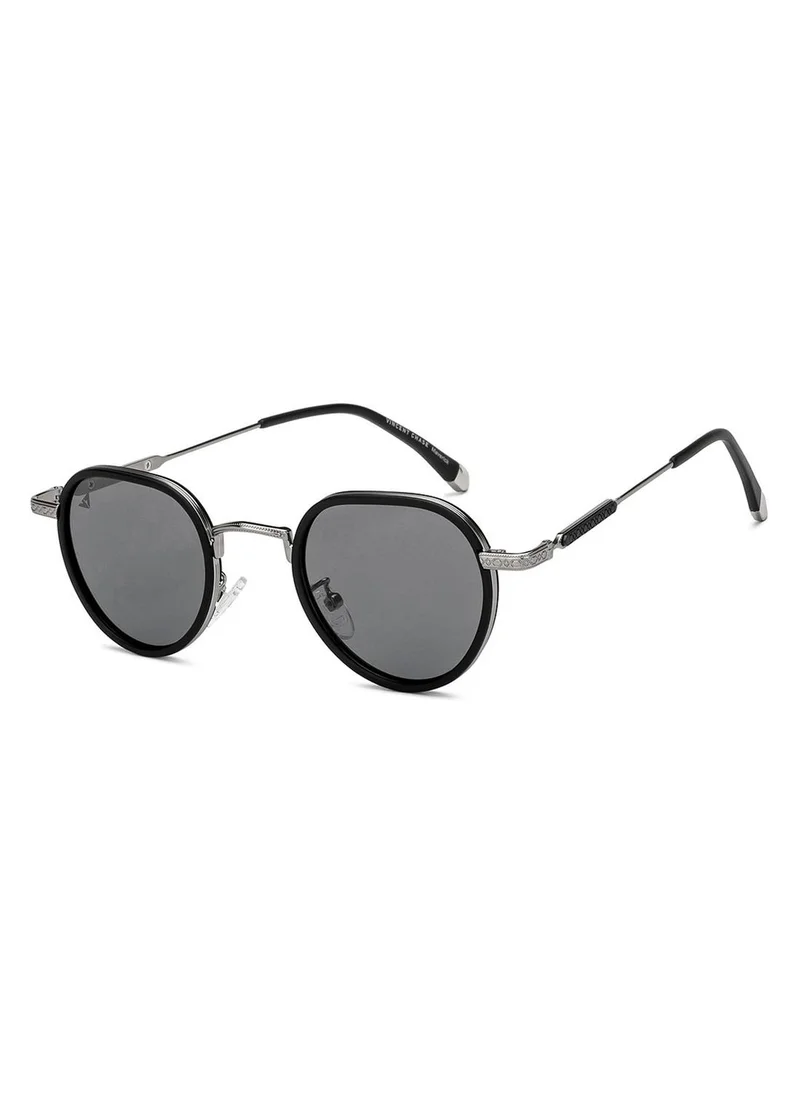 VINCENT CHASE Unisex Polarized Round Sunglasses - VC S15769 - Lens Size: 45 Mm