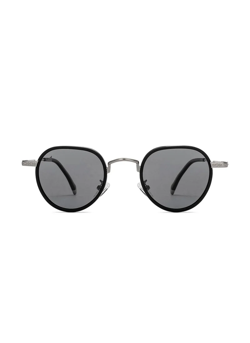 VINCENT CHASE Unisex Polarized Round Sunglasses - VC S15769 - Lens Size: 45 Mm