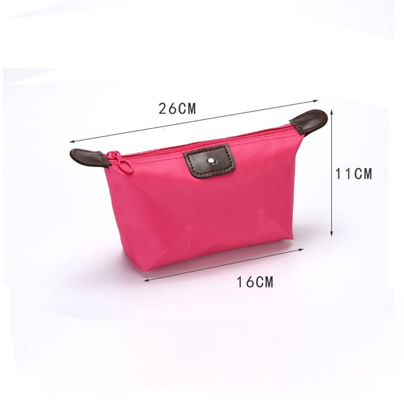 Waterproof Nylon Toiletry Bag Portable Cosmetic Wash Pouch For Women Orange - Image 4