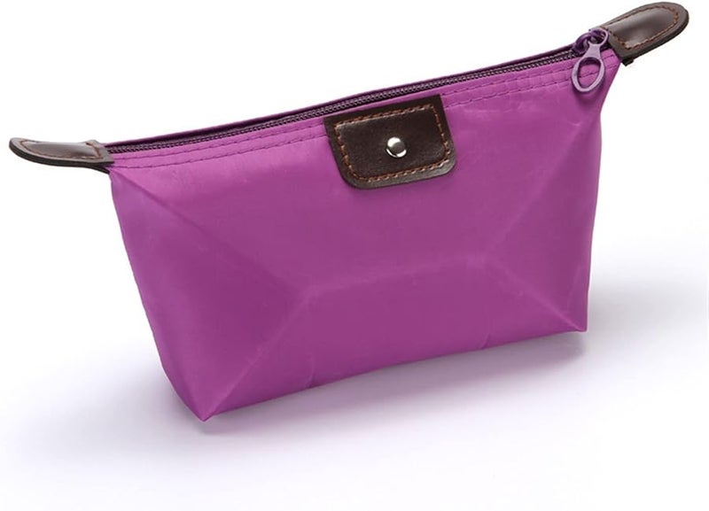 Waterproof Nylon Toiletry Bag Portable Cosmetic Wash Pouch For Women Orange - Image 1