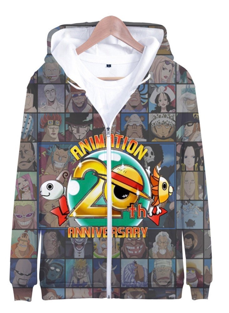 KUYING New One Piece Printed Zipper Sweatshirt Casual Sportswear  - Image 1