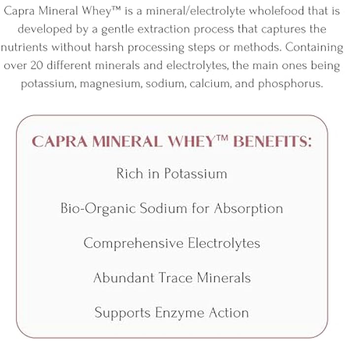 MT. CAPRA SINCE 1928 Mt. Capra Mineral Whey | A Whole Food, Bio-Available Mineral/Electrolyte Powder Supplement from Goat Milk Whey, Rich in Potassium, Alkalizing | 14 Servings - 12.7 oz - Image 5
