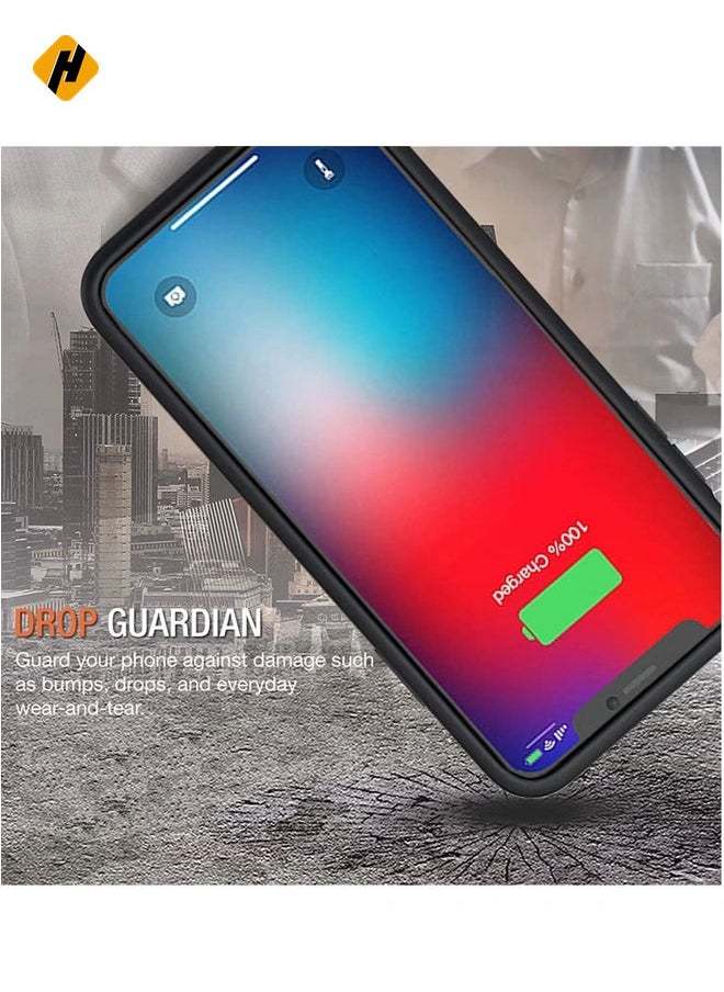 HuHa - Battery Case for iPhone Xs Max, Enhanced 4000mAh Protective Portable Charging Case Rechargeable Extended Battery Pack Compatible with iPhone Xs Max (6.5 inch) Charger Case (Black) - Image 1