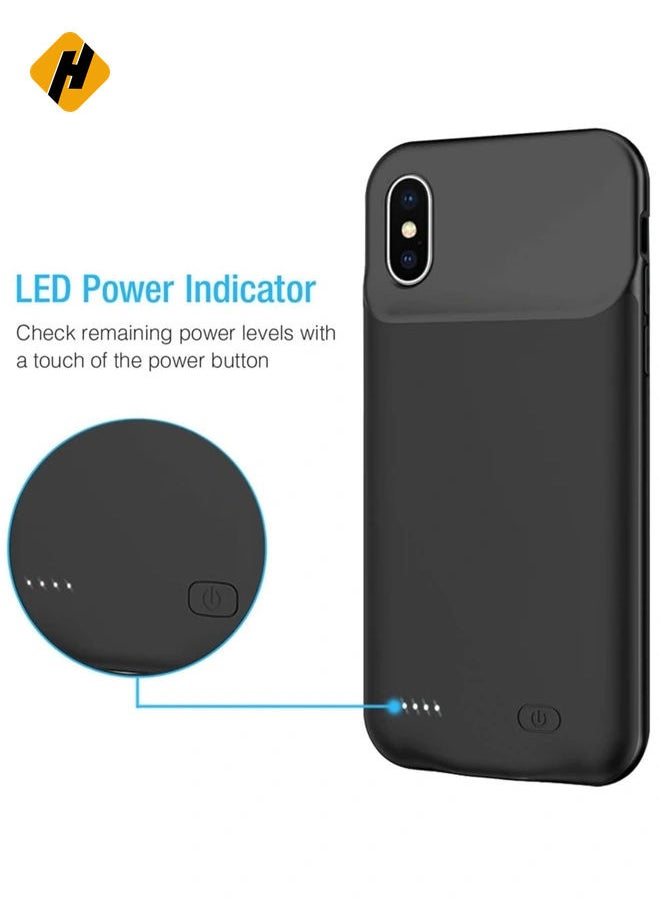 HuHa - Battery Case for iPhone Xs Max, Enhanced 4000mAh Protective Portable Charging Case Rechargeable Extended Battery Pack Compatible with iPhone Xs Max (6.5 inch) Charger Case (Black) - Image 1