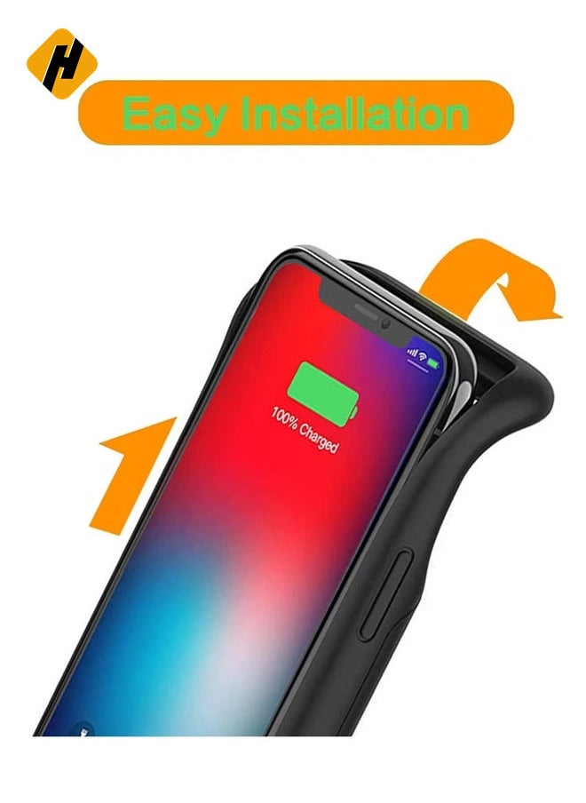 HuHa - Battery Case for iPhone Xs Max, Enhanced 4000mAh Protective Portable Charging Case Rechargeable Extended Battery Pack Compatible with iPhone Xs Max (6.5 inch) Charger Case (Black) - Image 1