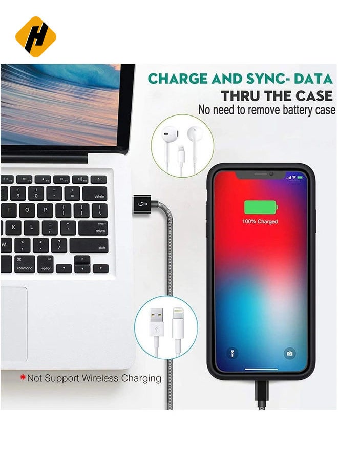 HuHa - Battery Case for iPhone Xs Max, Enhanced 4000mAh Protective Portable Charging Case Rechargeable Extended Battery Pack Compatible with iPhone Xs Max (6.5 inch) Charger Case (Black) - Image 1