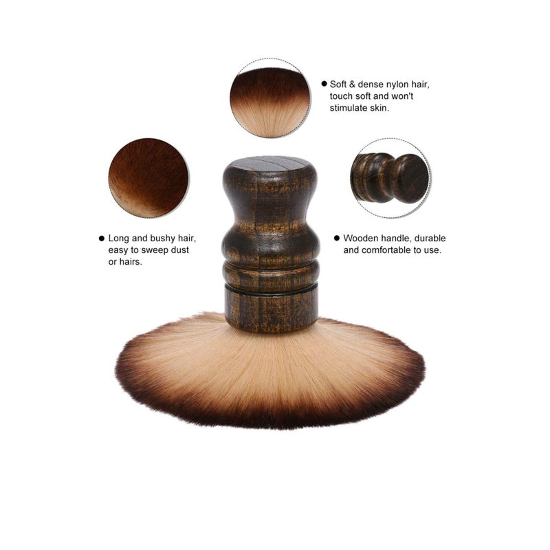 SOLARAE Large Neck Duster Brush, Anself Soft Salon Barber Neck Face Hair Cleaning Brush Hair Grooming Shaving Sweeping Brush Tool Wooden Handle - Image 3