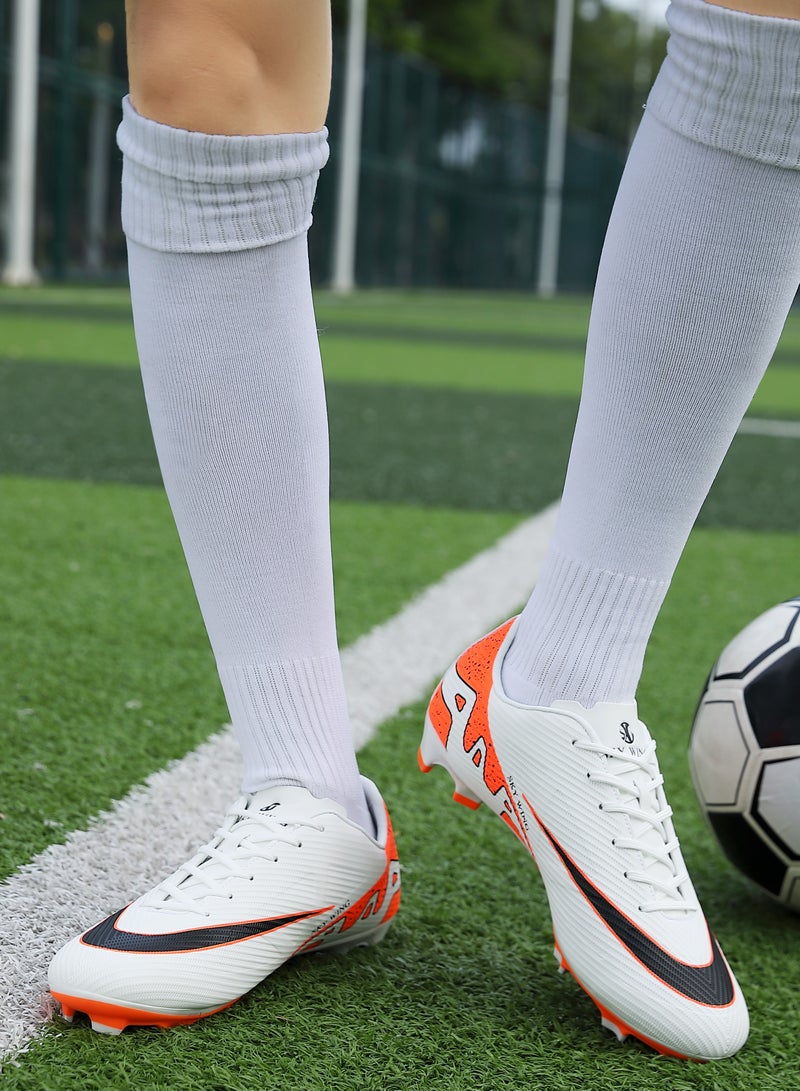 SKY WING Football Cleats Unisex And Kid,Indoor Outdoor Low Top Soccer Shoes For Men And Women And Kid Lightweight Shock Resistant Training Boots Professional Turf Shoes Sport Athletic Ground Football Boots - Image 1