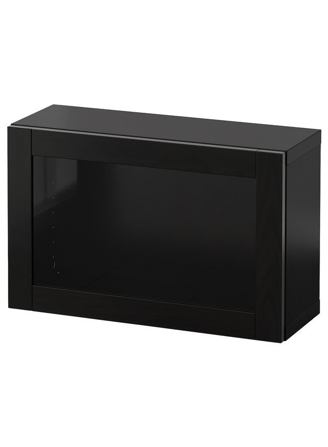 erorex Wall-mounted cabinet combination, black-brown/Sindvik black-brown clear glass, 60x22x38 cm - Image 1