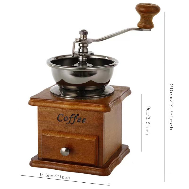 Xdalula Manual Espresso Coffee Bean Grinder - Vintage Crude Wood Style Coffee Grinders Ceramic Grinding Core Hand Coffee Grinder Portable Coffe Grinder With Coffee Spoon - Image 5