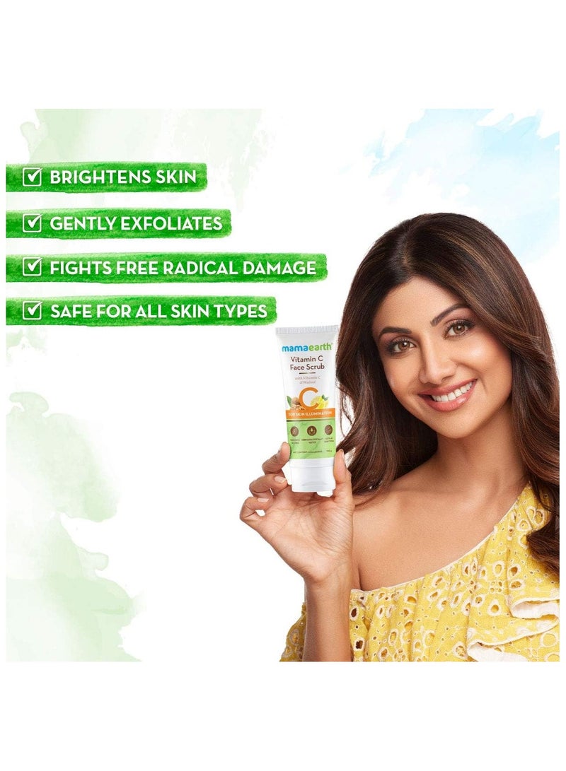 Mama Earth Mamaearth Vitamin C Face Scrub For Glowing Skin, With And Walnut Skin Illumination – 100 G  - Image 3