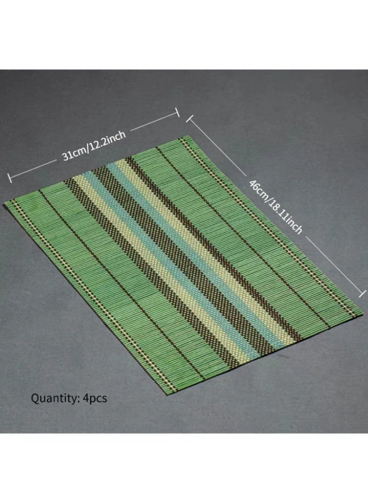 4pcs Nordic style bamboo placemats, insulation mats, tea mats, decorative mats - Image 2