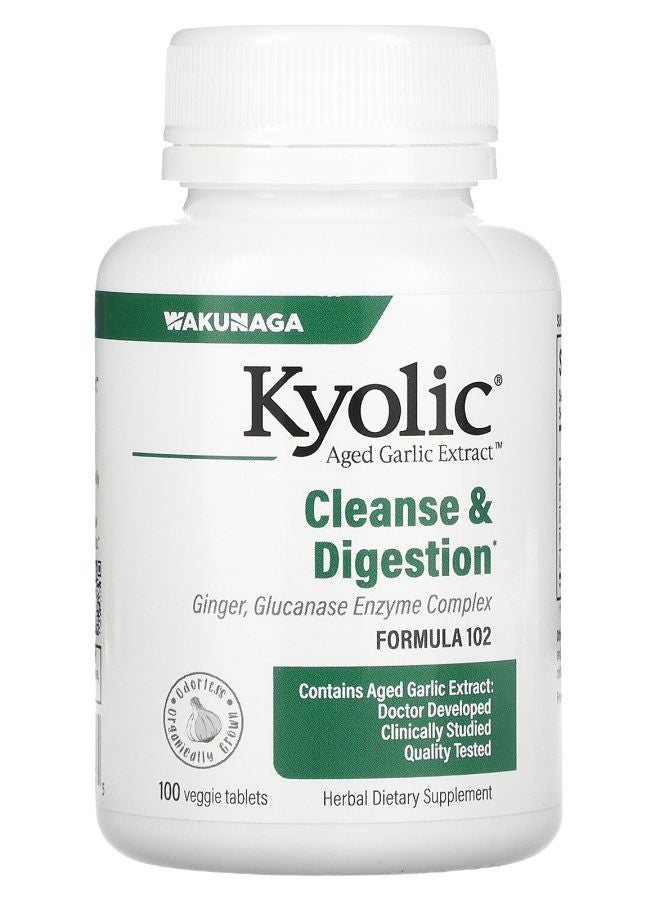kyolic Aged Garlic Extract Cleanse & Digestion Formula 102 100 Veggie Tablets