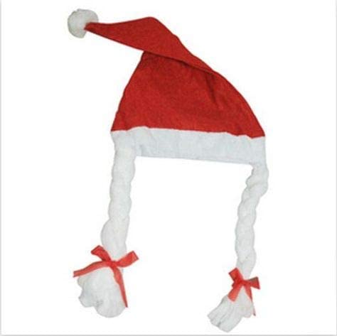Evisha 10 Pcs Braid Plete Girls Christmas Caps Santa Caps Charistmas caps For Tree Decoration XMass Caps Hats Santa Caps Santa Claus Caps - Image 2