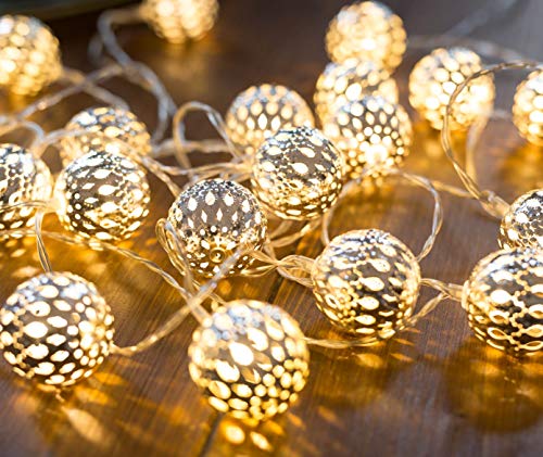 Cobus CozyHome – 23 FT Lantern Globe Ball String Lights | Plug Powered LED Decorative Lighting | Moroccan Lights Outdoor and Indoor Decorations | Ramadan led Lights | Lights for Room décor - Image 3