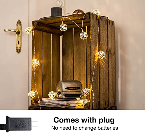 Cobus CozyHome – 23 FT Lantern Globe Ball String Lights | Plug Powered LED Decorative Lighting | Moroccan Lights Outdoor and Indoor Decorations | Ramadan led Lights | Lights for Room décor - Image 2