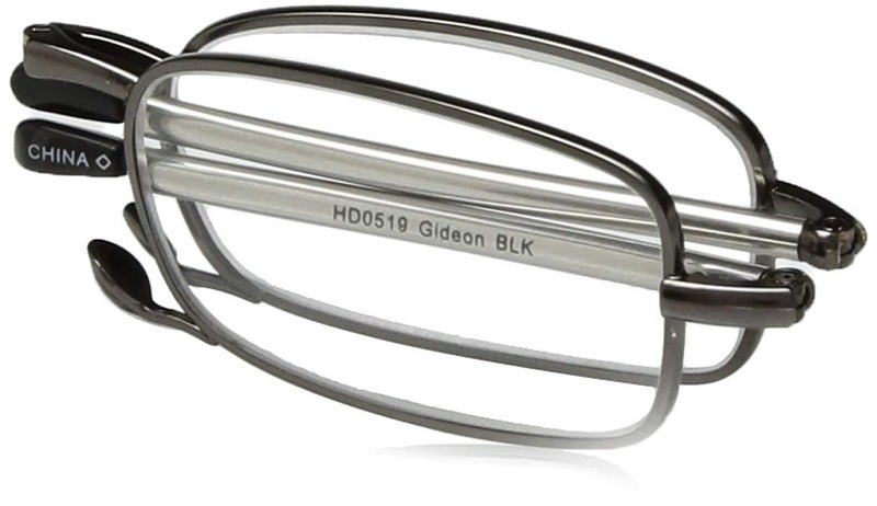 Foster Grant Gideon Fold Flat Reading Glasses, Black/Transparent, 64 mm - Image 5