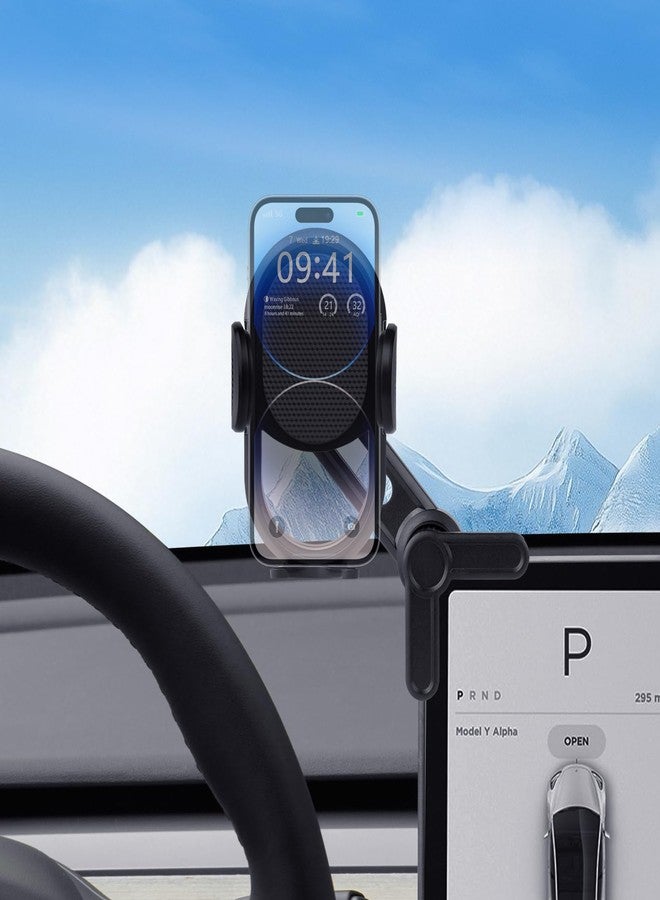 Epltion 2 Ways of Tesla Phone Mount for Tesla Model y Accessories 2025, Comes with Standard Phone Holder or One for A Pop for Car Dash Phone Holder for Tesla Model 3/Y/S/X/Cybertruck Accessories - Image 1