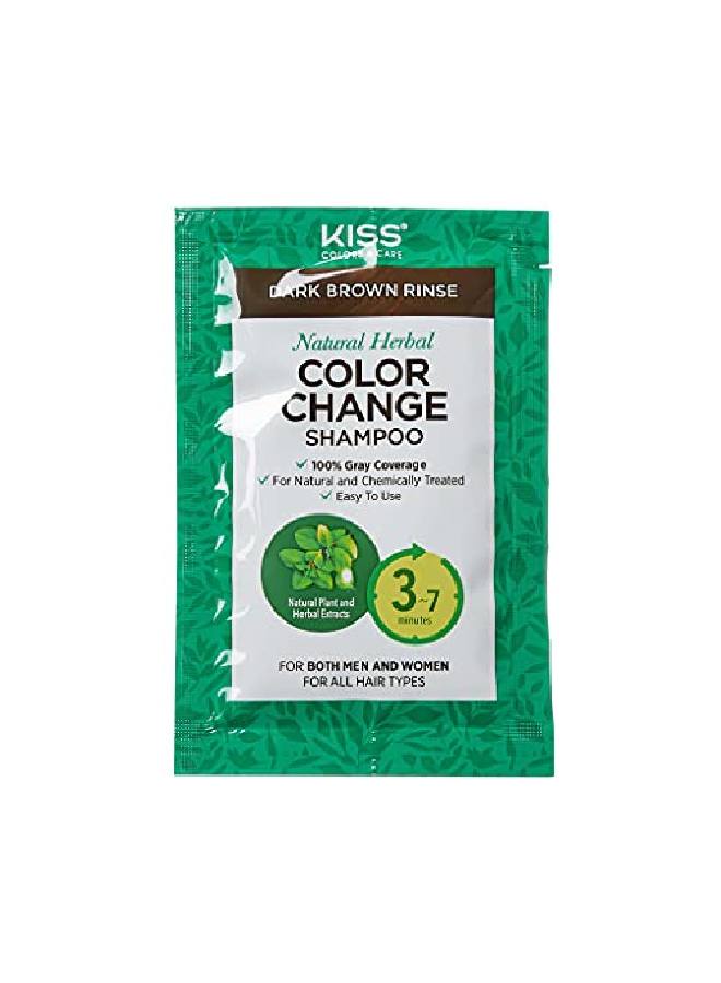 KISS Quick Cover Natural Herbal Color Change Shampoo 3 Pouches (3 Pack Dark Brown) - Image 4