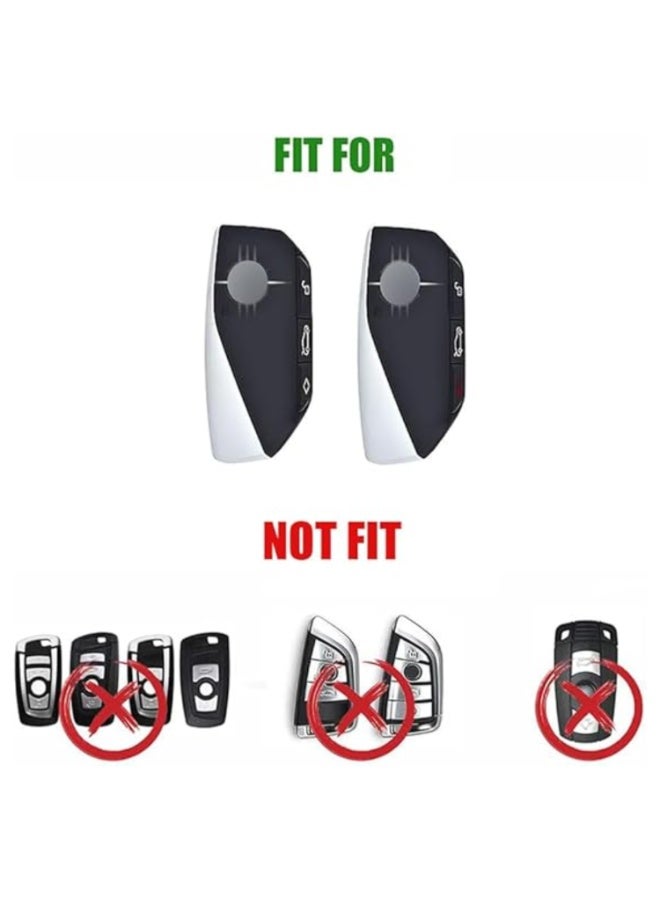 7Cylinder Zinc Alloy Durable Key Fob Cover with Key Chain Compatible with BMW i7, X7, xi7 Series (2023) - Metallic Grey, 4 Buttons. - Image 2