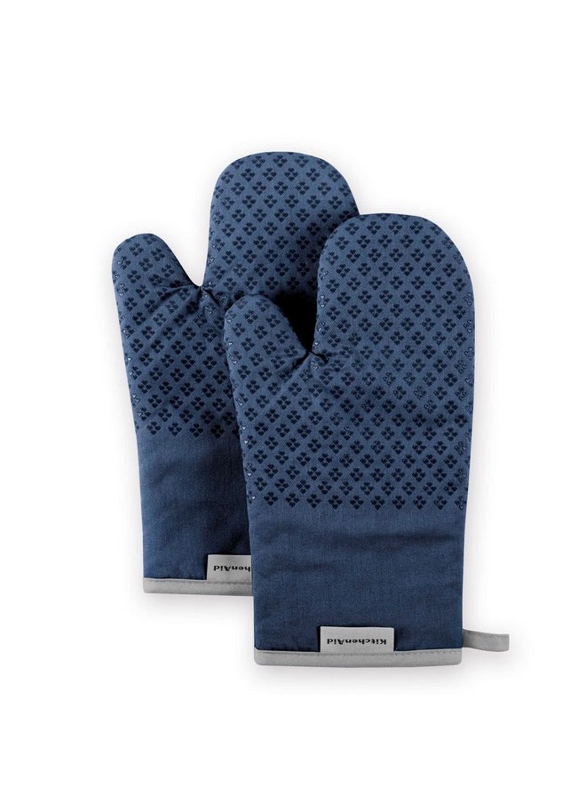 KitchenAid KitchenAid Asteroid Oven Mitt Set, 7"x12.5", Blue Willow, 2 Piece  - Image 1