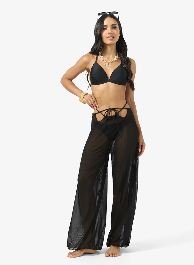 Ginger 3 Pc Bikini &amp; Sheer Pant Set