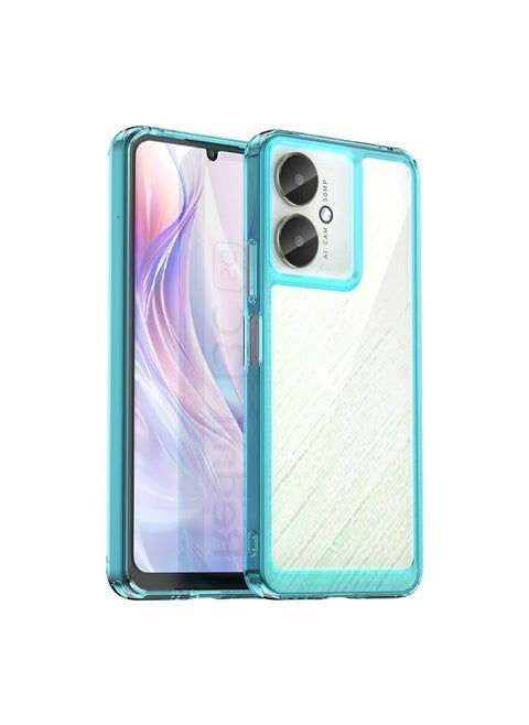 Case Cover For Xiaomi Poco M6 5G Colorful Series Acrylic Hybrid TPU Phone Case Transparent Blue