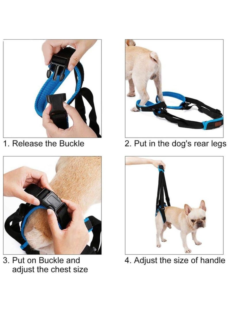 عام حزام رفع لكلاب ذات أرجل خلفية ضعيفة، مساعد حزام للكلاب الصغيرة والمتوسطة الحجم المعاقين، أشرطة قابلة للتعديل للكلاب المسنة والمعاقين بسبب إصابات بالمفاصل. - Image 4