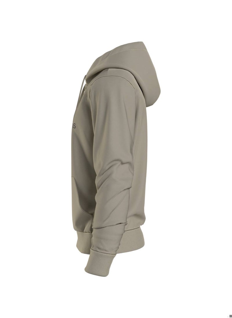 Calvin Klein Jeans - Men's Long Sleeved Hoodie - Cotton, Taupe - Image 1