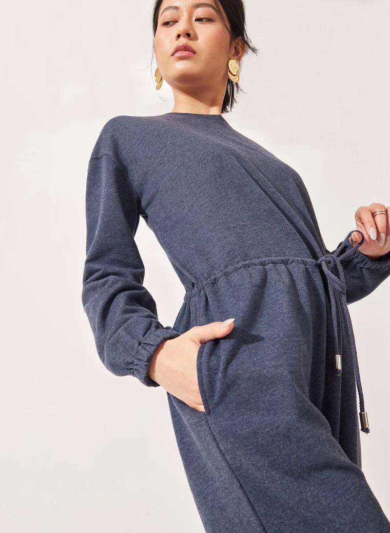 The Label Life The Label Life Women's Drawstring Waist Jumpsuit - Navy Blue