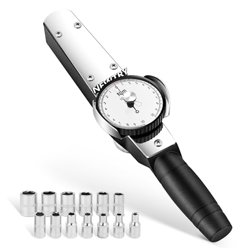 NEWTRY Dial Torque Wrench with Sockets Set (4-14mm), 1-10N.m Dial Indicator Torque Wrench, Precision Torque Meter, 1/4 inch Pound Dial Torque Wrench Torque Force Tester - Image 1