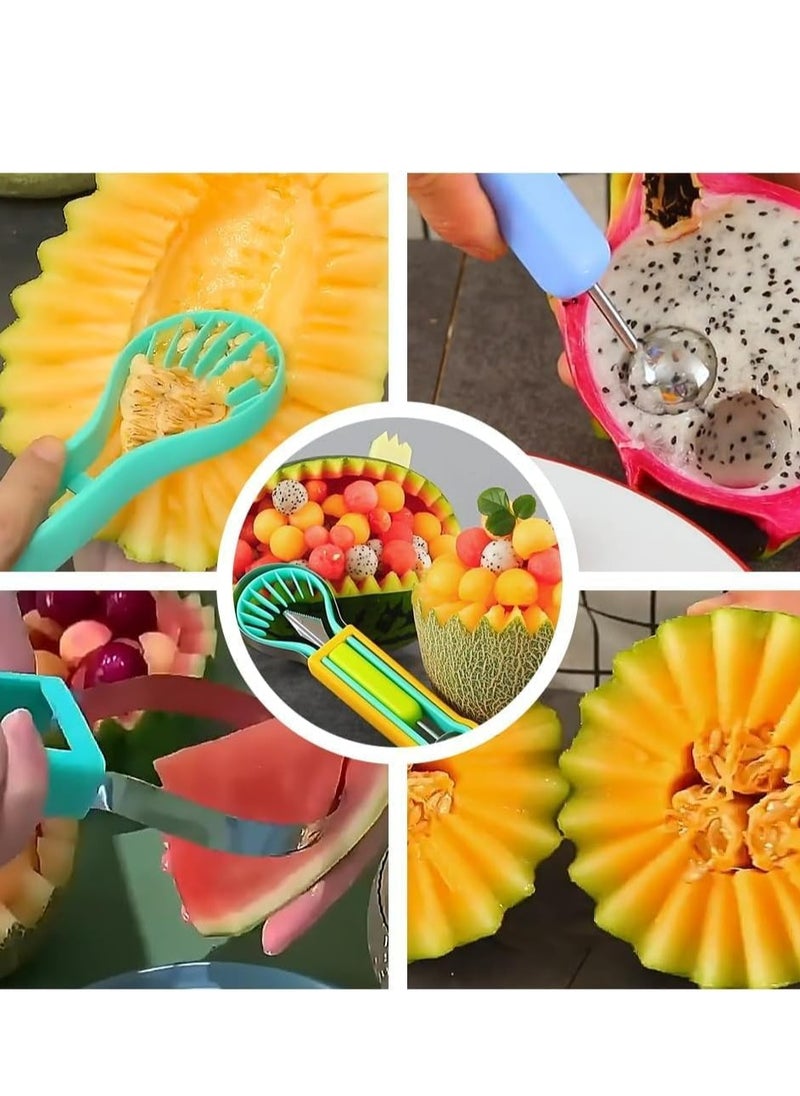 Oasisgalore Melon Baller Scoop Set, 4-in-1 Stainless Steel Melon Baller & Cutter Set (2024 Upgrade): Scooper, Slicer.  - Image 2