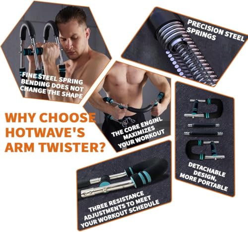 Hot Wave HOTWAVE Twister Arm Trainer, Chest Workout Equipment Exerciser for Men, Adjustable Arm and Chest Twister Trainer for Women - Portable Home Strength Training Fitness Equipment for Upper Body Muscle - Image 5