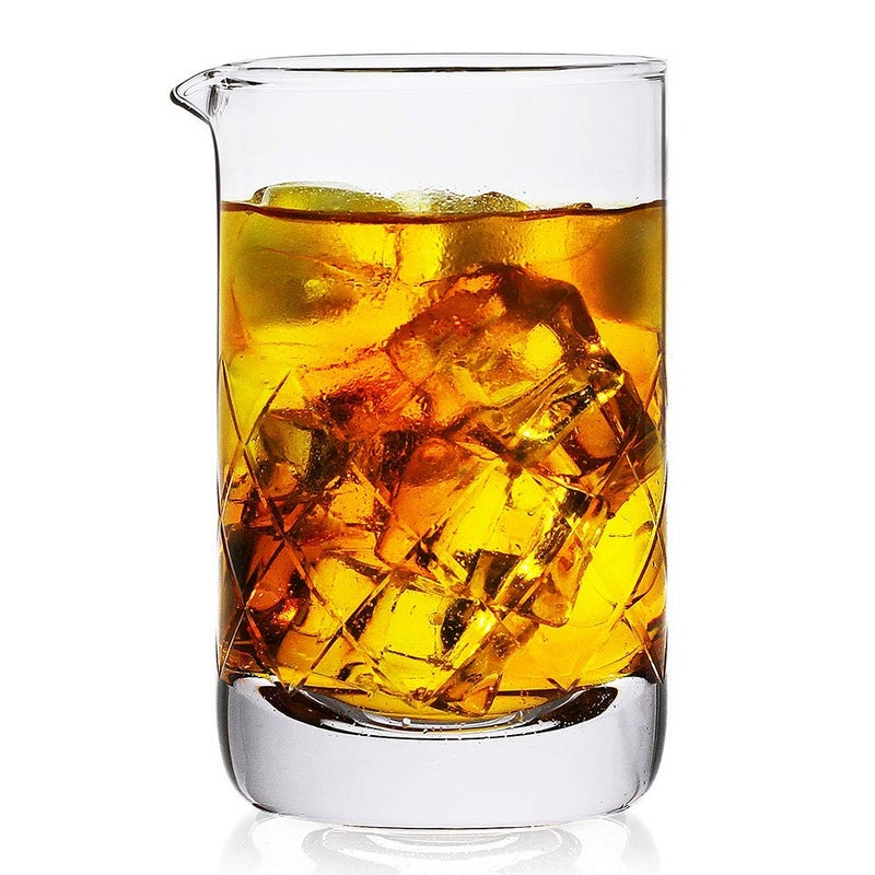 LUXU Crystal Cocktail Mixing Glass  20 OZ Premium Bar Stir Glass Professional Quality