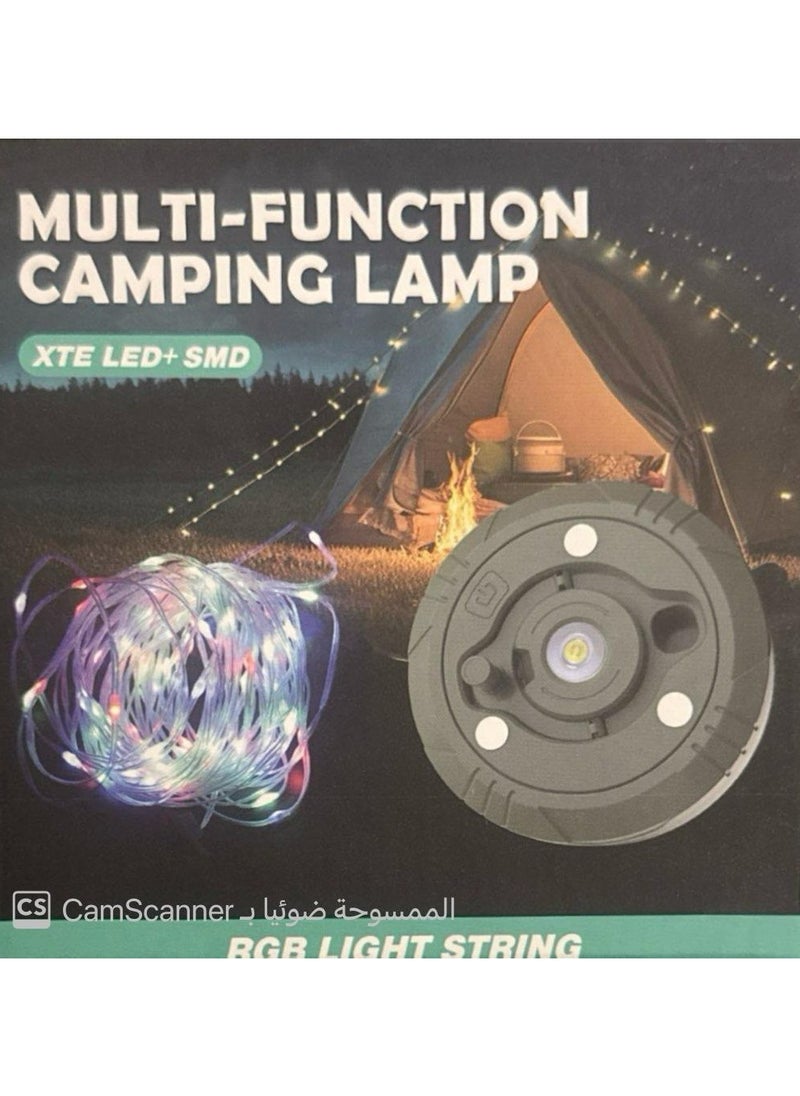 Generic Camping Fairy Lights, Multifunctional 4 in 1 USB Rechargeable Camping Light Series Design for Outdoor Tent Decoration, LED Flashlight with Magnetic Hook  - Image 1