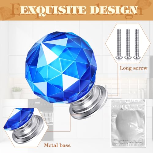 Youyole 10 Pcs Dresser Crystal Knobs 30mm Glass Pull for Cabinets and Drawers Knobs for Dresser Drawers and Kitchen(Artsy Style) - Image 2