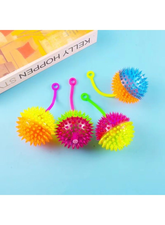 Loquat Flash Elastic Massage Ball Jump Ball Barbed Ball Luminous Massage Ball Pet Toy Stall Night Market Wholesale-Colors:6.5cm Two-color Massage Ball With Rope - Image 2