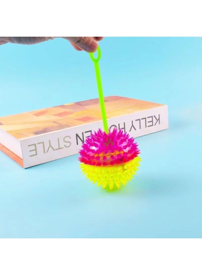 Loquat Flash Elastic Massage Ball Jump Ball Barbed Ball Luminous Massage Ball Pet Toy Stall Night Market Wholesale-Colors:6.5cm Two-color Massage Ball With Rope - Image 4