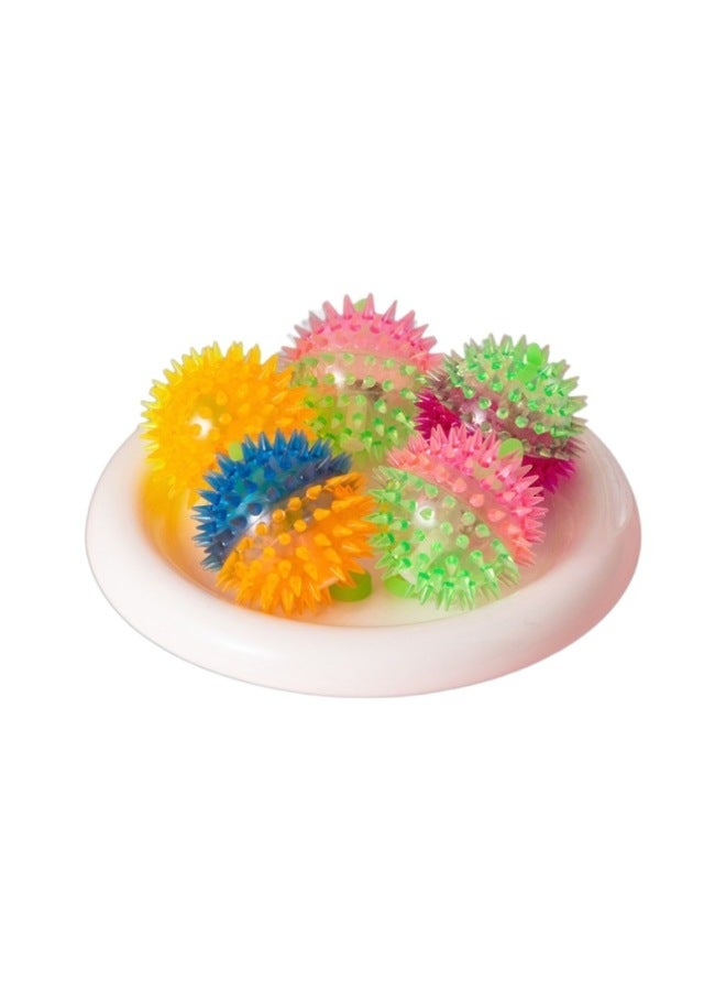 Loquat Flash Elastic Massage Ball Jump Ball Barbed Ball Luminous Massage Ball Pet Toy Stall Night Market Wholesale-Colors:6.5cm Two-color Massage Ball With Rope - Image 5