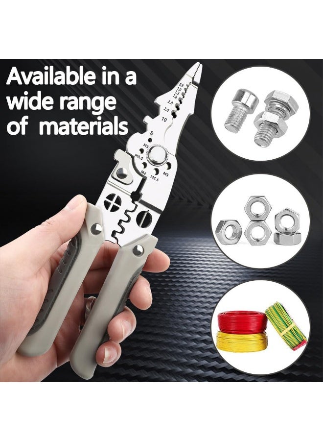 Multifunctional stainless steel wire stripping pliers for cutting, splitting, stripping, shearing, and removing wires. - Image 4