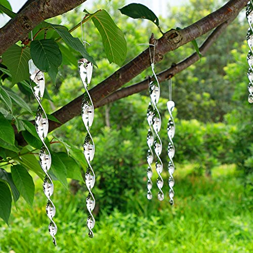 Hausse 30 Pack Bird Deterrents for Outside, Bird Repellent Hanging Silver Plastic Reflectors Scare Rods, Garden Decorative Reflective Scare Birds Away, Like Woodpeckers, Pigeons and Geese - Image 5