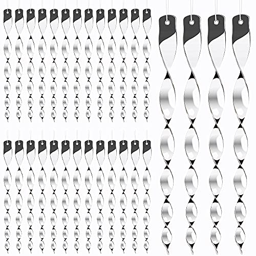 Hausse 30 Pack Bird Deterrents for Outside, Bird Repellent Hanging Silver Plastic Reflectors Scare Rods, Garden Decorative Reflective Scare Birds Away, Like Woodpeckers, Pigeons and Geese - Image 1